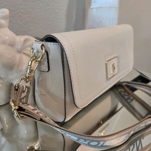 U.S. Polo Assn. Cream Crossbody Bag with Gold Chain